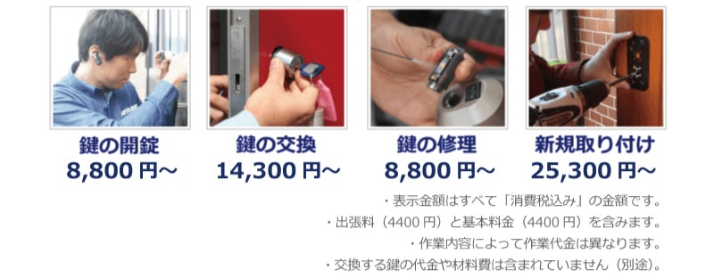 鍵のトラブル救急車の料金プラン